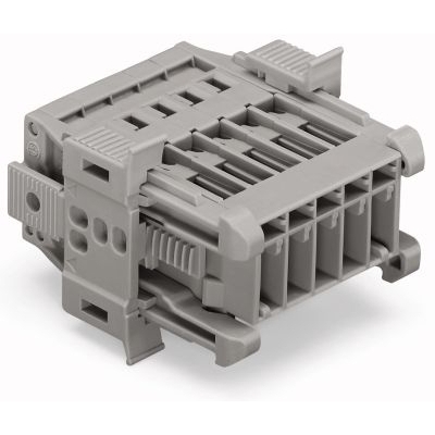 X-COM
							1-draads male steker; Snap-in flens; 4 mm²; Rastermaat 5 mm; 7-polig; 4,00 mm²; grijs