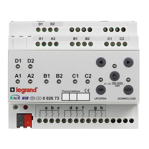 KNX - Actuator ON/OFF 10 DIN 8 outputs - 8 inputs