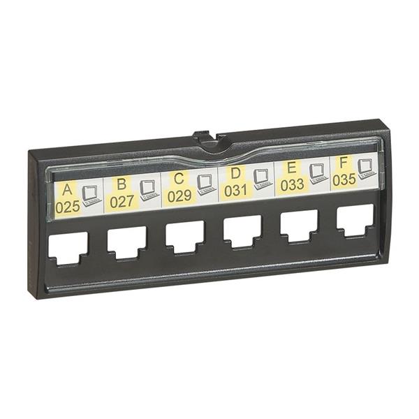 Blanc merktteken voor prin. 6 modules 6RJ45 LCS²