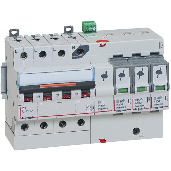 Overspanningsbeveiliger + automaat 3P+N - 40kA - T2 - 2.5kV - 320V - 8 modules