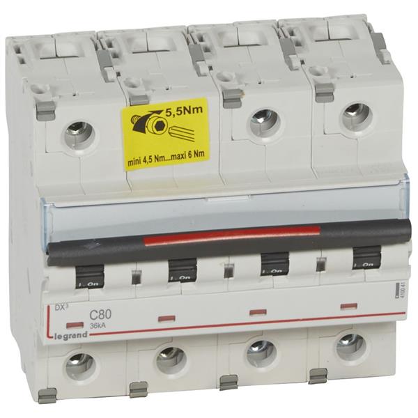 Automaten DX³ 4P C 80A 400V - 36KA - 6mod