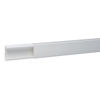 DLP lijst 40 x 16 mm -  wit RAL 9003 - lengte 2,1 m - met beschermingsfilm - geleverd met deksel