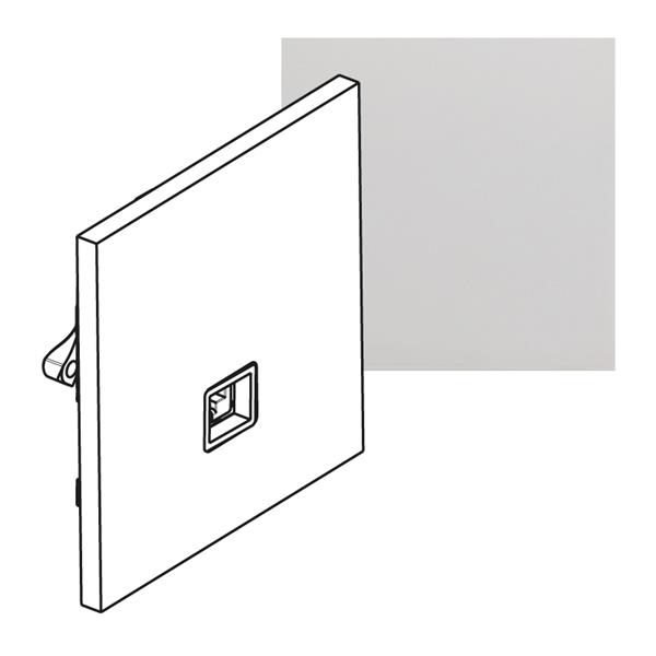 ART contactdoos RJ45 FTP Cat. 6 épure Gespiegeld staal