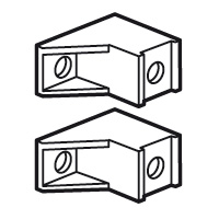 Set van 2 steunen voor klemmenblok IP 2x - voor verdeelkast XL³ 160 - geschikt voor platte staaf 12 x 2 - referentienummer 048 19 - plaatsing op bodem van de kast