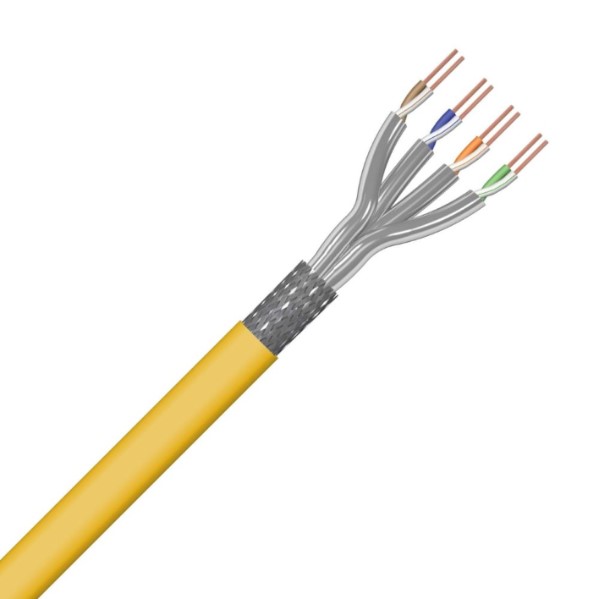 S/FTP CAT7 4P LSOH Dca-s2,d1,a1 Geel