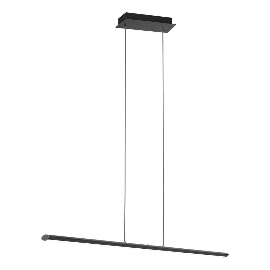 PELLARO hanglamp aluminium, staal zwart-mat / Kunststof wit H: 1100 mm, De behuizing: aluminium, staal /zwart-mat Glas/kap: Kunststof wit  LED 3X10W Lumen: 3450 Kelvin: 2700-5000K Lichtkleur: TUNEABLE WHITE Lichtbron(nen): inclusief