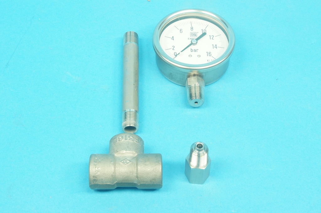 Nuova Fima EN837-1 KI 1.6 Pressure Gauge 0-16 Bar + accessories