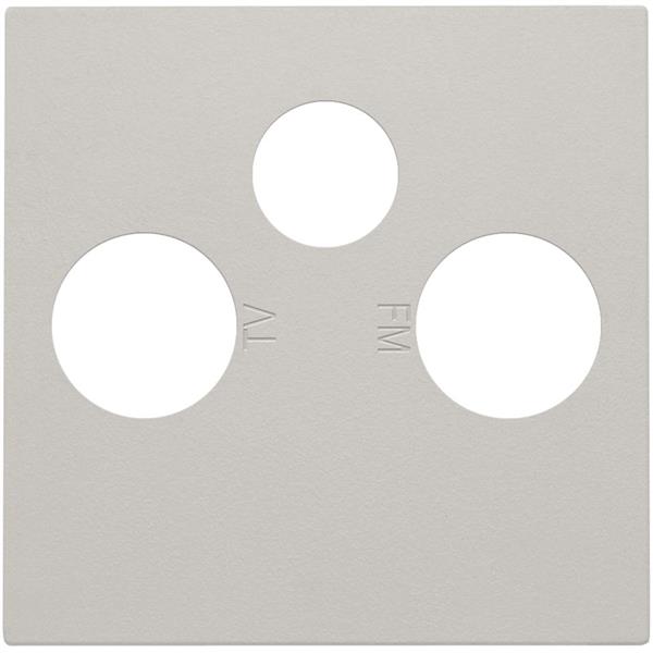 Afwerkingsset voor 2 enkelvoudige coaxaansluitingen voor tv en FM en een satellietaansluiting, light grey