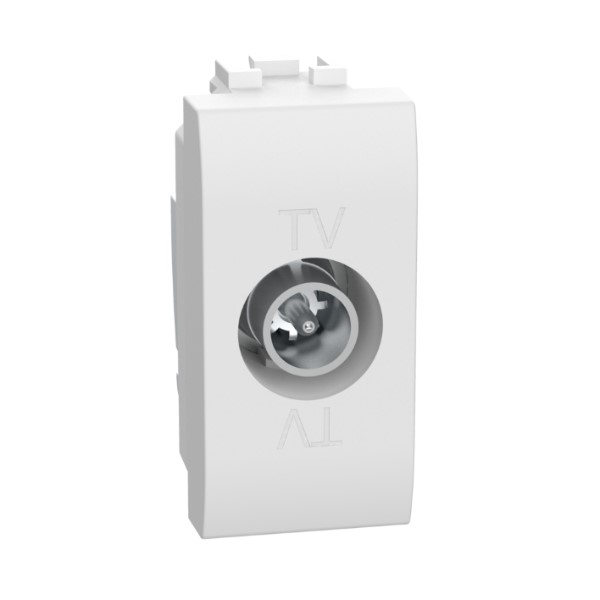 Living Light enkelvoudige contactdoos TV  doorvoer - 1 module - wit