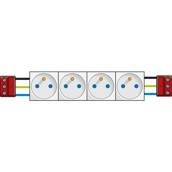 4x wandcontactdozen 45x45mm met penaarde, kinderveiligheid