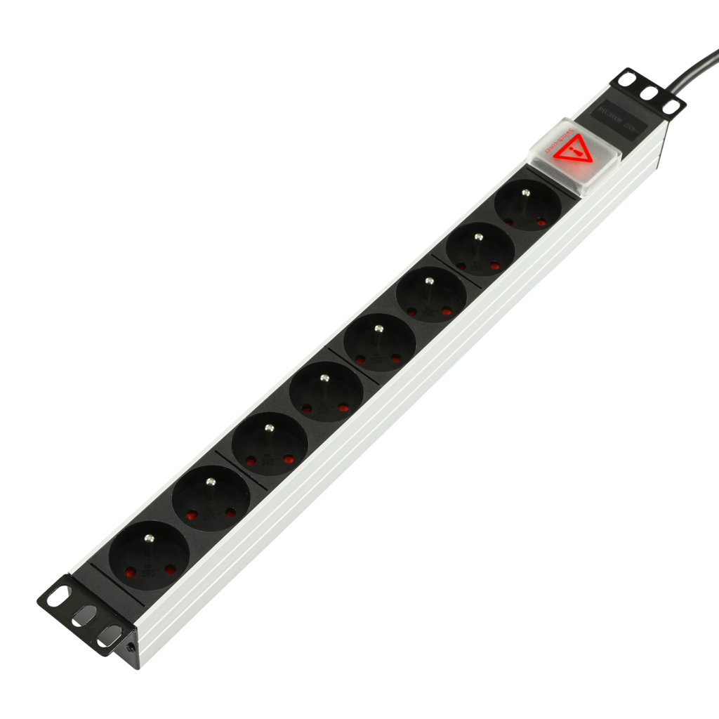 LOGON POWER STRIP 19" - 8 WAY - FULL ALUMINIUM WITH ON/OFF SWITCH