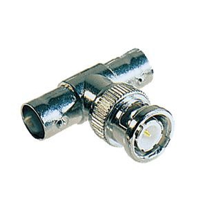 BNC ''T'' adapter - Mannelijke stekker / Dubbele vrouwelijke connector