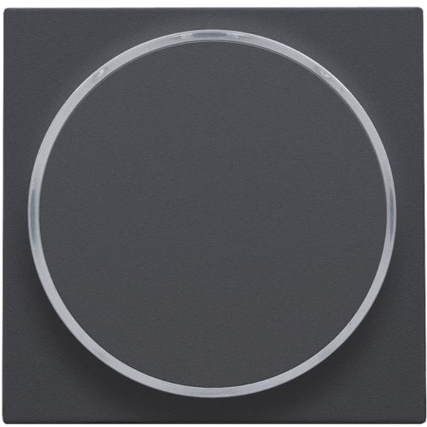 Afwerkingsset met doorschijnende ring zonder symbool voor drukknop 6 A met amberkleurige led met E10-lampvoet, anthracite