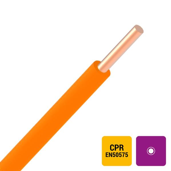 VOB H07V-U draad PVC massief 750V Eca 70°C oranje 1,5mm²