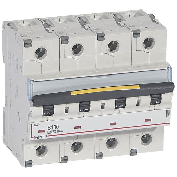 Automaat DX³ - 10/16kA - curve B - 4-polig - 400V - 100A - 6 modules