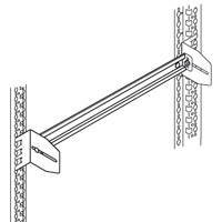 Regelbare universele rail en bevestigingsbeugels voor wand - en vloerverdeelkasten XL³ 400 - te monteren op de functionele stijgprofielen