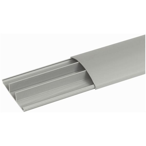 DLP vloerlijst 75 x 18 mm - grijs RAL 7035 - lengte 2 m - lijst met 3 compartimenten - IP 4x - IK 07 - PVC - geleverd met deksel