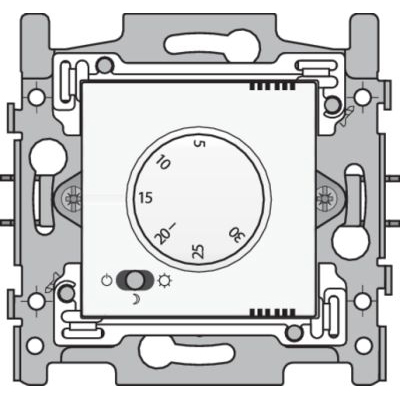 Thermostaat elektronisch met 3 standenschakelaar, verwarming of airco, wit