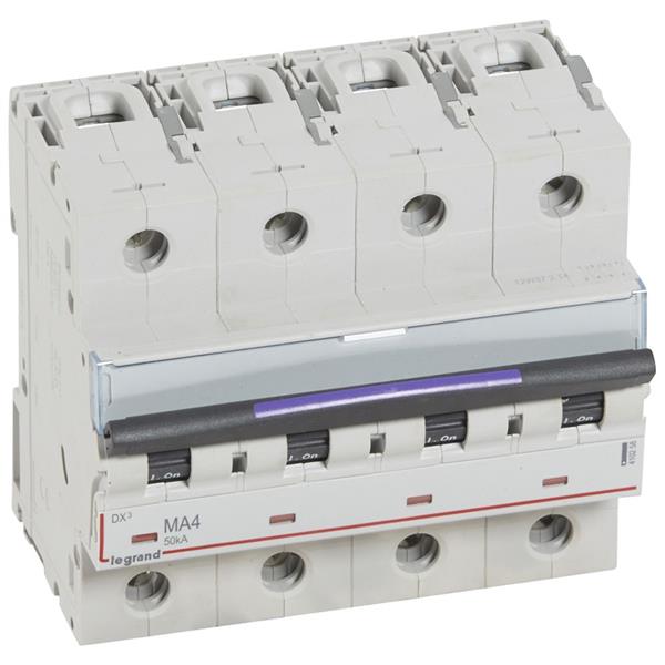 Automaat DX³ MA - 50kA - enkel magnetisch 50A - 4-polig 400V - 4A - 6 modules