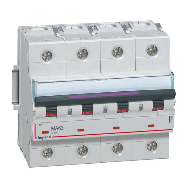 Automaat DX³ MA - 50kA - enkel magnetisch 780A - 4-polig 400V - 63A - 6 mod.