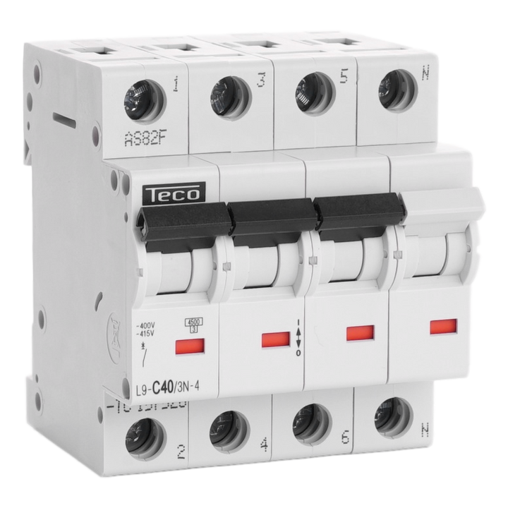 Teco L9C403N4 157526 automaat 4P (3P+1N) 40A 4,5kA Curve C (zonder verpakking)