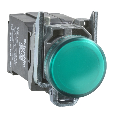 Controlelamp rond Ø22 - IP65 - groen - ingebouwde LED - 240V - klemmen