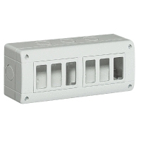 Opbouwdoos Idrobox IP 40 - 2x3 modules horizontaal - 11 ingangen- 1 tussenschot