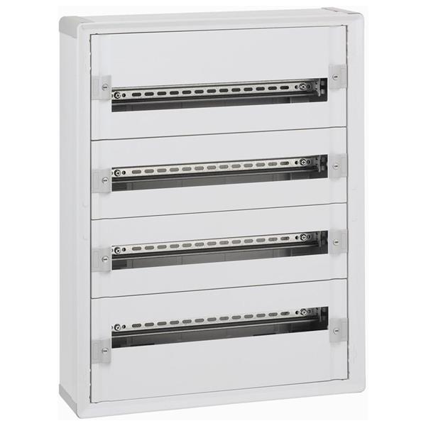 Isolerende wandverdeelkast XL³ 160 in kunststof - 4 rijen - 96  modules - IP 30 - IK 04 - klasse II - afmetingen (h x b x d) 750 x 575x 147 mm - deur apart te bestellen