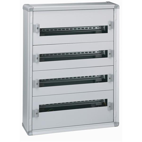 Metalen wandverdeelkast XL³ 160 - 4 rijen - 96 modules - IP30 - IK 07 - klasse I - afmetingen (h x b x d) 750 x 575 x 147 mm - deur apart te bestellen