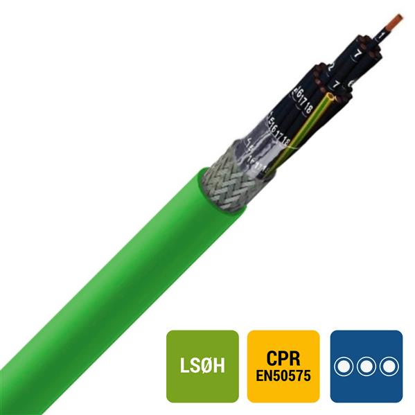 LIHCH Cca s1d2a1 LS0H groen afgeschermd zwart genummerd 4G1,5mm²