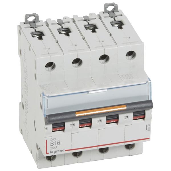 Automaat DX³ - 25kA - curve B - 4-polig - 400V - 16A - 4 modules