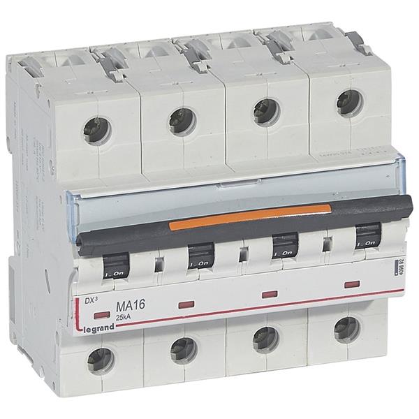 Automaat DX³ MA- 25kA - enkel magnetisch 200A - 4-polig 400V - 16A - 6 mod.