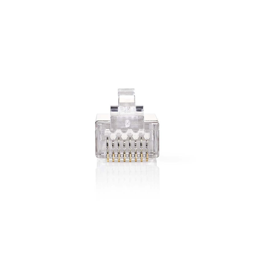 RJ45-Connector|Male | Solid STP CAT5 | Recht | Verguld | 10 Stuks | PVC | Transparant | Doos