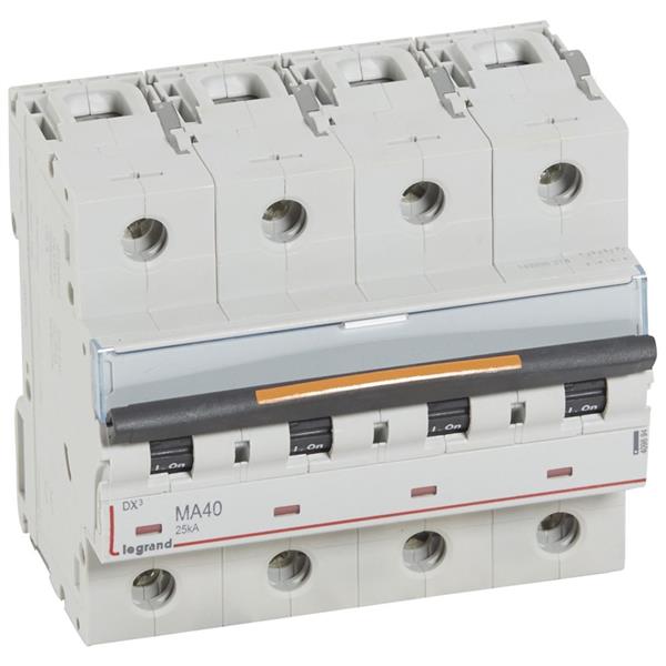 Automaat DX³ MA- 25kA - enkel magnetisch 500A - 4-polig 400V - 40A - 6 mod.