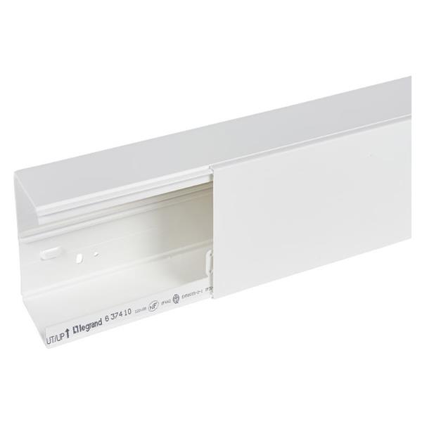 DLP distri wandgoot 120 x 80 mm - lengte 2 meter - wit - geleverd hmet deksel (lengte 2 meter)