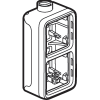 Plexo opbouwdoos 2 mechanismen verticaal - 1 ingang M20 - grijs