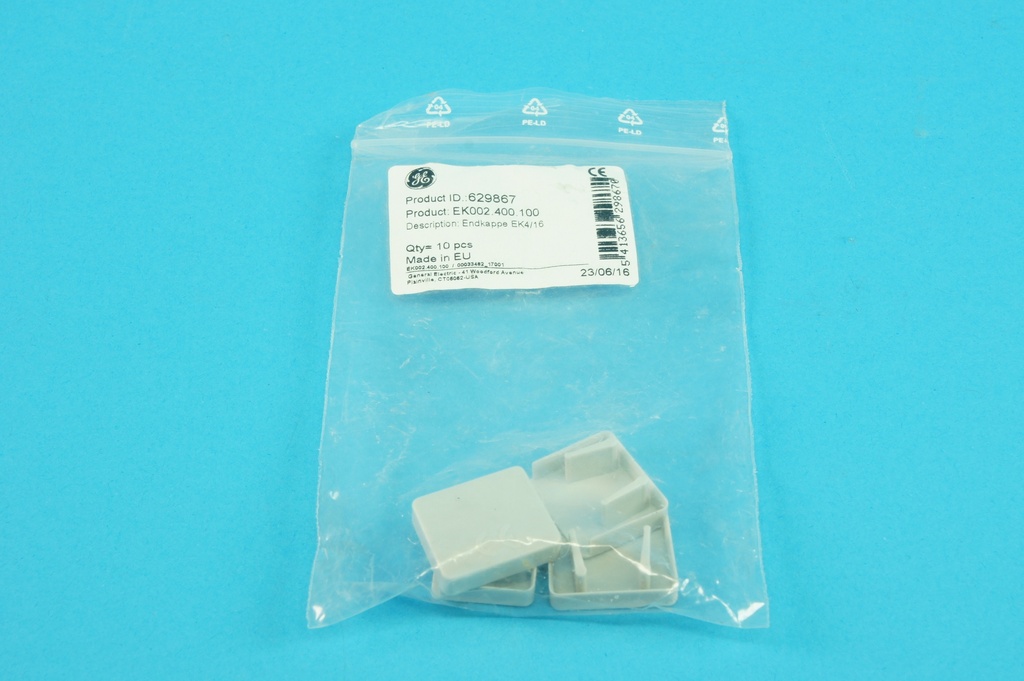 GE 629867 EK002.400.100 endcap EK4/16 for 4-phase busbars 10 and 16 mm² (set of 4)