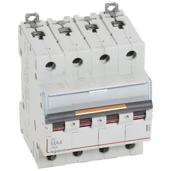 Automaat DX³ MA- 25kA - enkel magnetisch 50A - 4-polig 400V - 4A - 4 modules