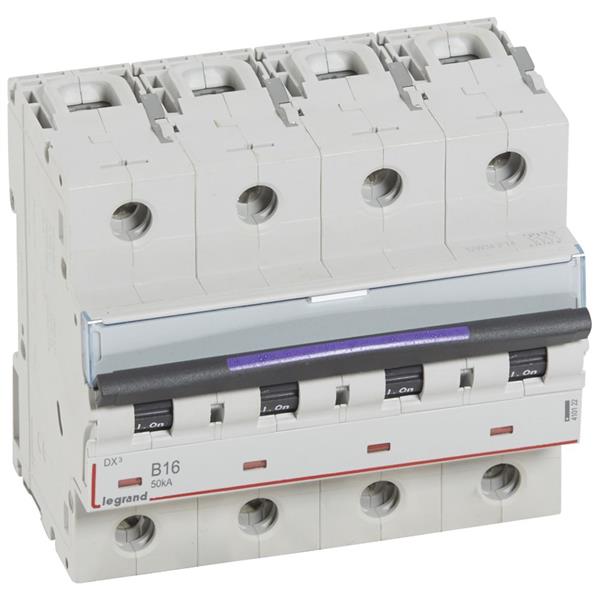 Automaat DX³ - 50kA - curve B - 4-polig - 400V - 16A - 6 modules