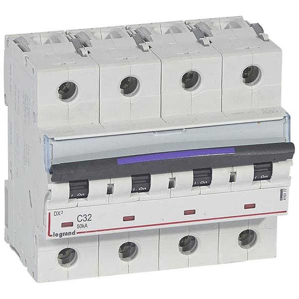 Automaat DX³ - 50 KA - curve C - vierpolig - 400 V - 32 A - 6 modules