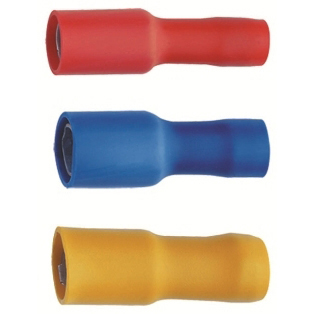 Ronde vrouwelijke stekker 0,5-1mm² volledig geïsoleerd PVC rood