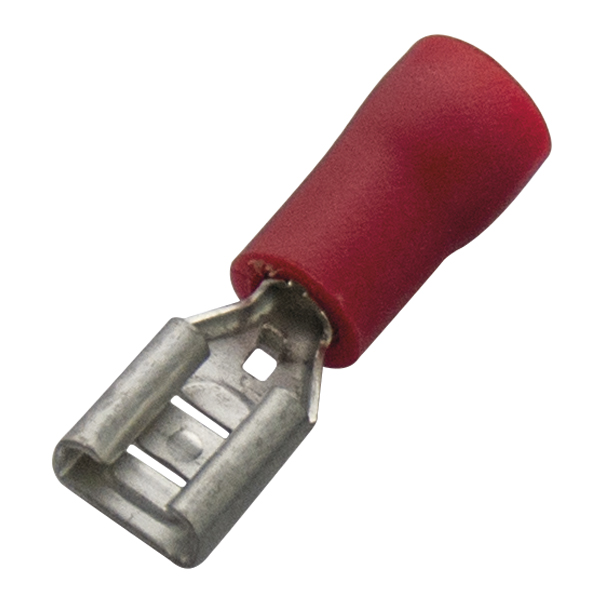 Vlakstekerhuls rood PVC geïsoleerd 0,5-1mm² afmetingen stift: 4,8 x 0,5mm - per stuk