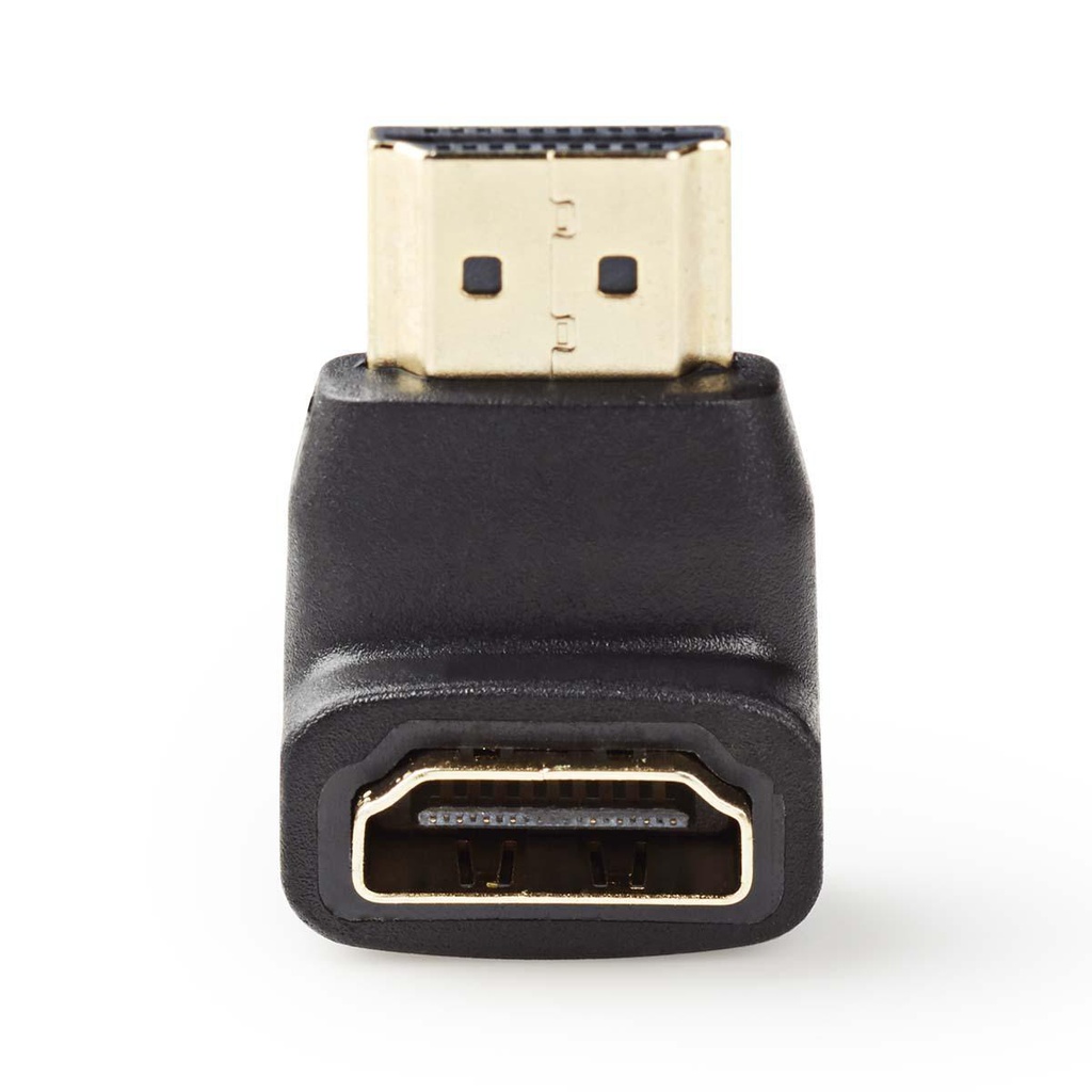 HDMI-Adapter|HDMI Connector | HDMI Output | Verguld | 90° Gehoekt | ABS | Zwart | 1 Stuks | Doos