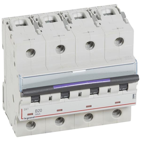 Automaat DX³ - 50kA - curve B - 4-polig - 400V - 20A - 6 modules