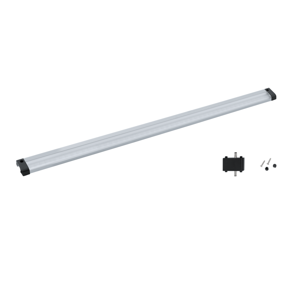 VENDRES lichtstrip/-staaf aluminium aluminium / Kunststof satijn, De behuizing: aluminium /aluminium Glas/kap: Kunststof satijn  Fitting: LED Soort verlichtingsmiddel: LED Watt: 5W Kelvin: 4000K Lichtkleur: WHITE Lichtbron(nen): inclusief  Lengte: 500 mm