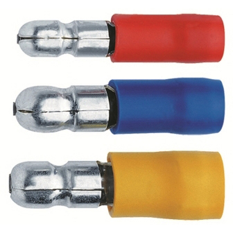 Ronde mannelijke stekker isolatie PVC rood 0,5-1mm²