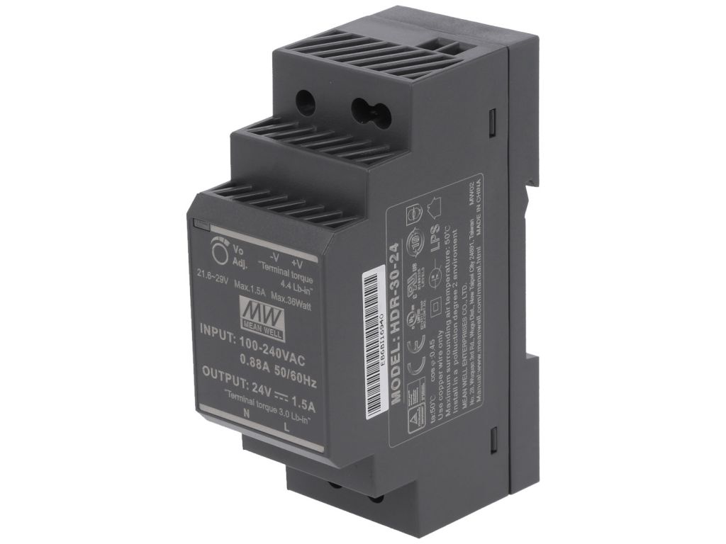 Driver DIN-Rail 30W 24VDC Modulair