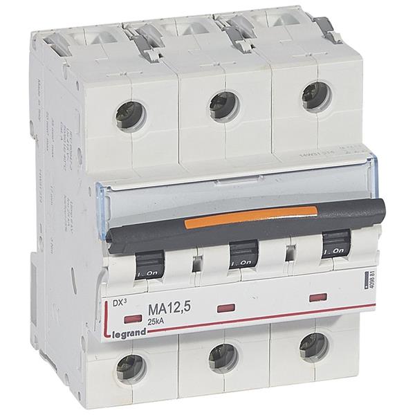 Automaat DX³ MA- 25kA - enkel magnetisch 160A - 3-polig 400V - 12,5A - 4,5 mod.