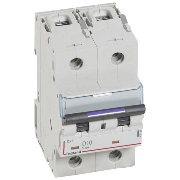 Automaat DX³ - 50kA - curve D - 2-polig - 230/400V - 10A - 3 modules