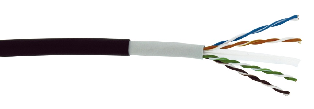 Outdoor U/UTP CAT.6 4P kabel PVC/PE Black